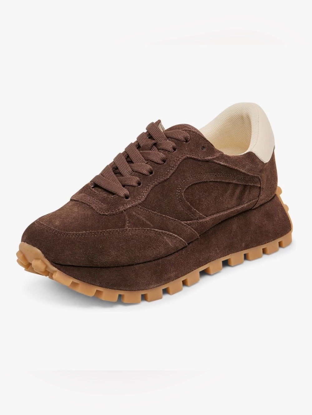 Dolce Vita Tricia Sneakers in Dk Brown Suede Chunky Retro Women’s Size 8.5